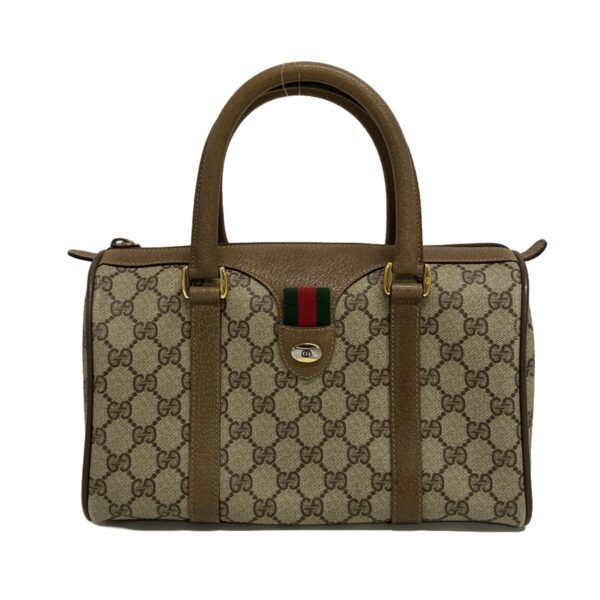 38060896 1 Gucci Gucci GG Supreme Sherry Web Leather Beige Brown Multi