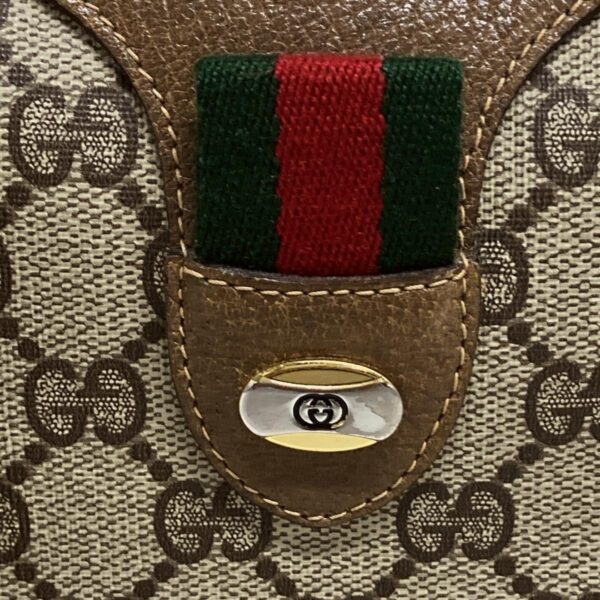 38060896 17 Gucci Gucci GG Supreme Sherry Web Leather Beige Brown Multi