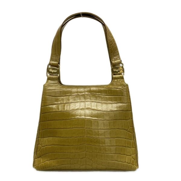 38070014 1 Salvatore Ferragamo Vara Handbag Embossed Leather Light Green