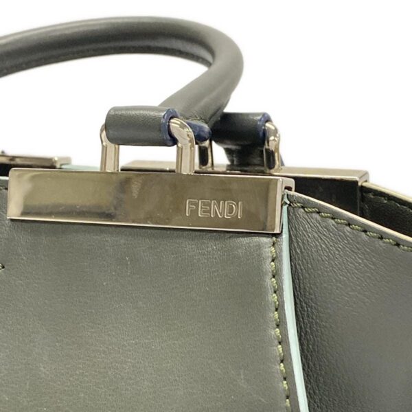 38071620 20 Fendi Petit Troisjour Handbag Leather Khaki Orange Multi