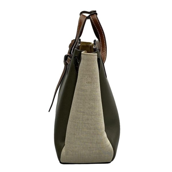 38071886 4 Loewe Lazo Mini Tote Bag Tricolor Khaki White Brown Linen Leather