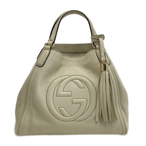 38072006 1 Gucci Soho Tote Bag Leather Ivory