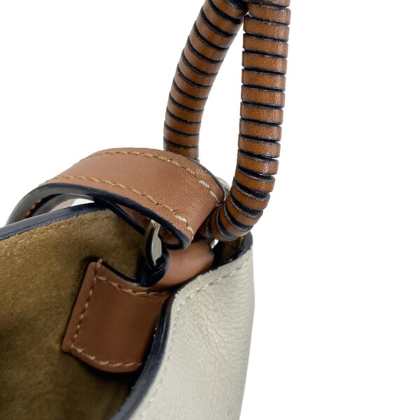 38072007 16 Loewe Gate Bucket Bag Shoulder Strap Light Gray Brown Leather