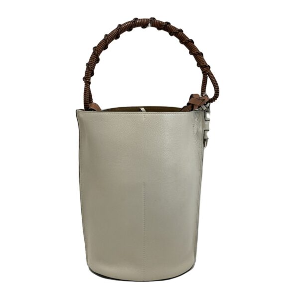 38072007 3 Loewe Gate Bucket Bag Shoulder Strap Light Gray Brown Leather