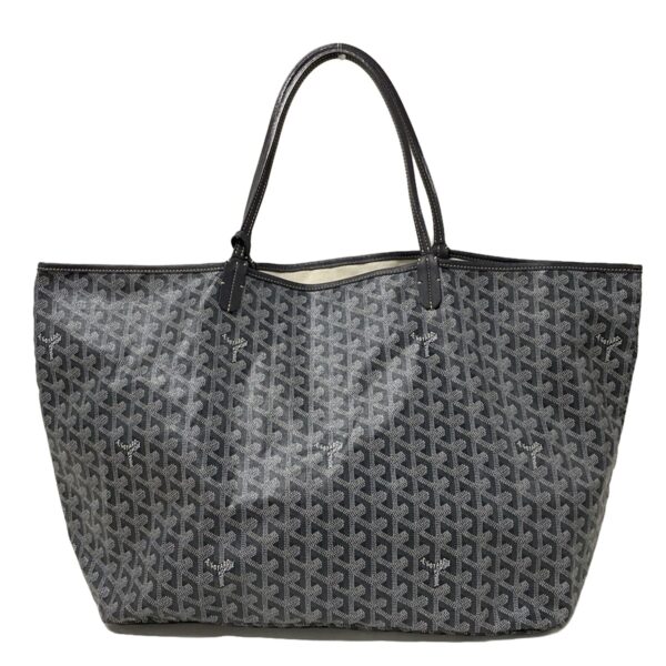 38072651 3 Goyard Saint Louis GM Tote Bag Dark Gray White Light Gray Leather