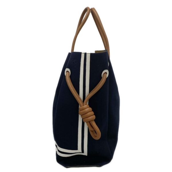 38076823 4 Loewe Flamenco Knot Sailor Tote Bag Leather Navy Brown White