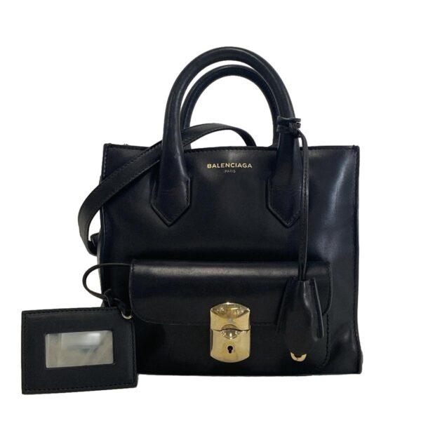 38098898 1 Balenciaga Padlock Mini All Afternoon Tote Bag Leather Black