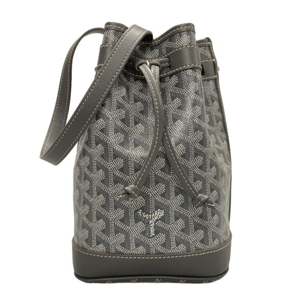 38098907 1 Goyard Petit Flo Bucket Bag Drawstring Gray Leather