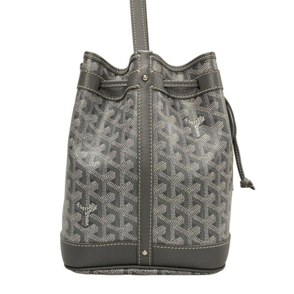 38098907 2 Goyard Petit Flo Bucket Bag Drawstring Gray Leather