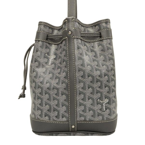 38098907 4 Goyard Petit Flo Bucket Bag Drawstring Gray Leather