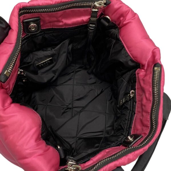 38098909 10 Prada Tesuto Bomber Tote Bag Leather Pink Black