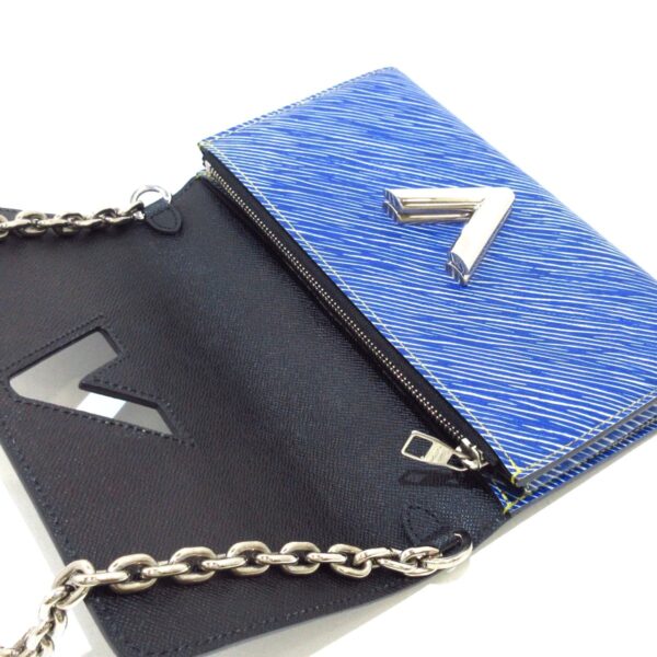 38117693 3 Louis Vuitton Portefeuille Twist Chain Wallet Leather Blue