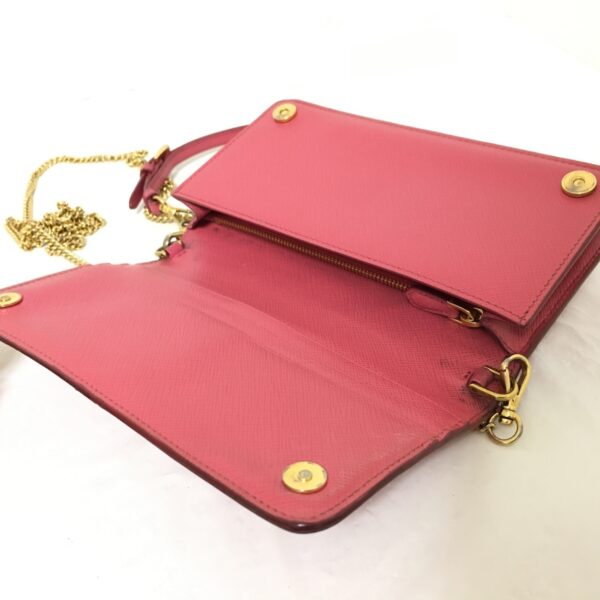 38150719 3 Prada Wallet Chain Wallet Leather Pink