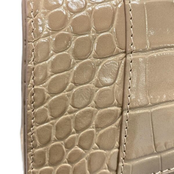 38190551 20 Balenciaga Hourglass Top Handle Croco Embossed Leather Pink Beige