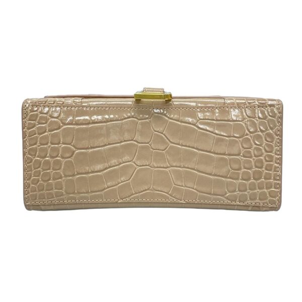 38190551 5 Balenciaga Hourglass Top Handle Croco Embossed Leather Pink Beige