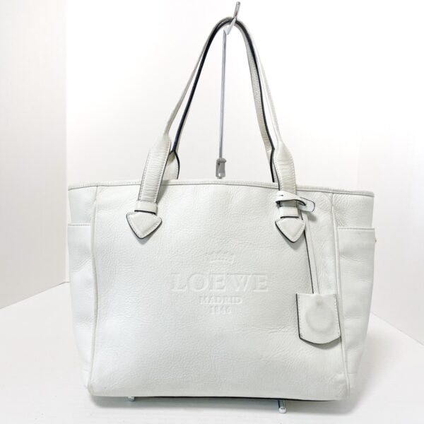 38250113 1 Loewe Heritage Tote Bag Leather White