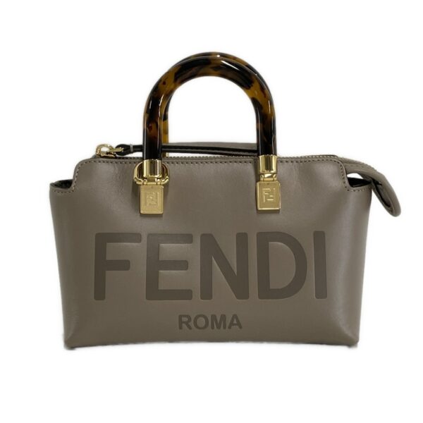 38451548 1 Fendi Mini Visible Handbag Leather Greige