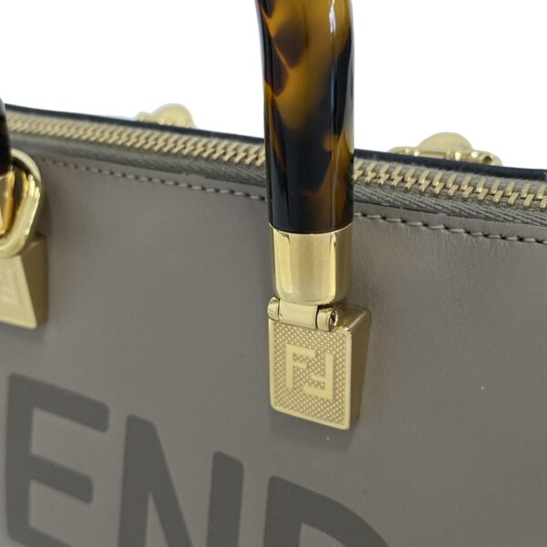 38451548 16 Fendi Mini Visible Handbag Leather Greige