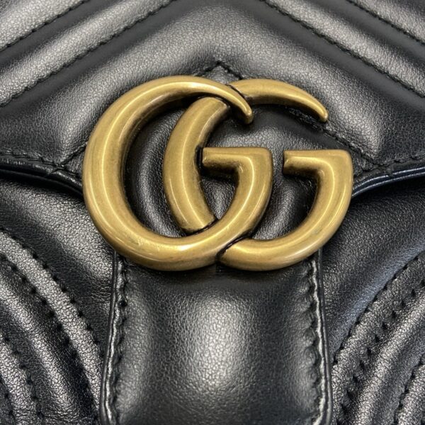 38451571 18 Gucci GG Marmont Mini Top Handle Bag Handbag Leather Black