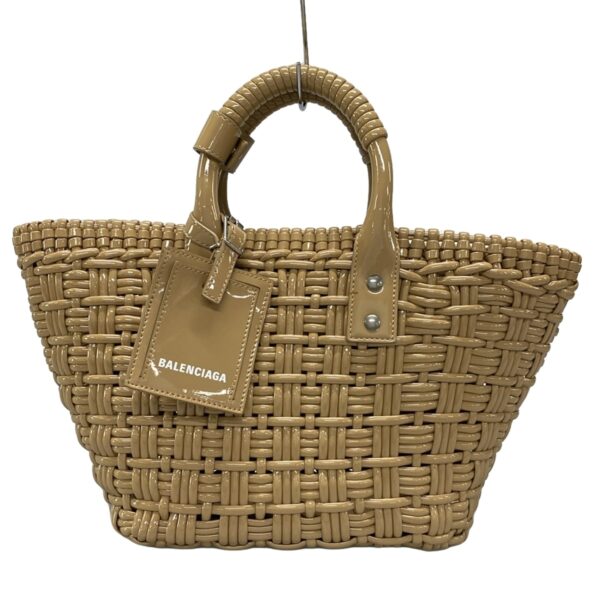 38451585 1 Balenciaga Bistro XS Basket Tote Bag Braided Cotton Light Brown