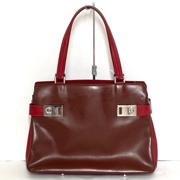 38451596 1 Salvatore Ferragamo Gancini Handbag Leather Red