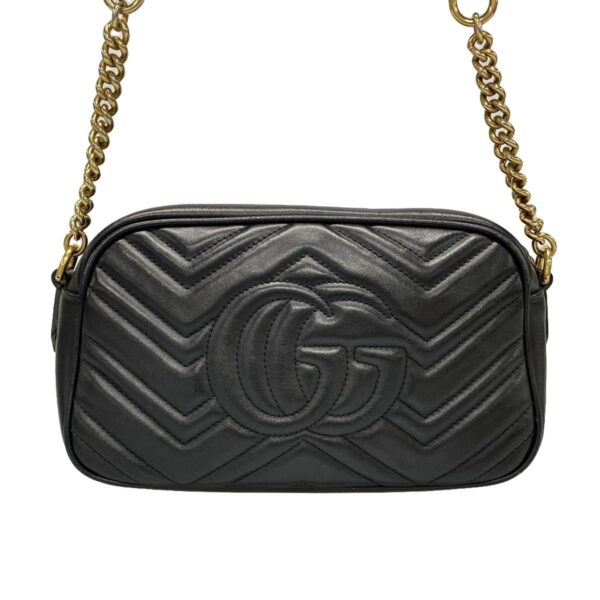 38451760 3 Gucci GG Marmont Quilted Small Shoulder Bag Chain Black