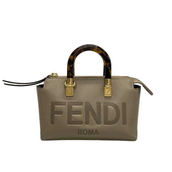 38451790 1 Fendi Mini Visible Handbag Leather Gray Beige