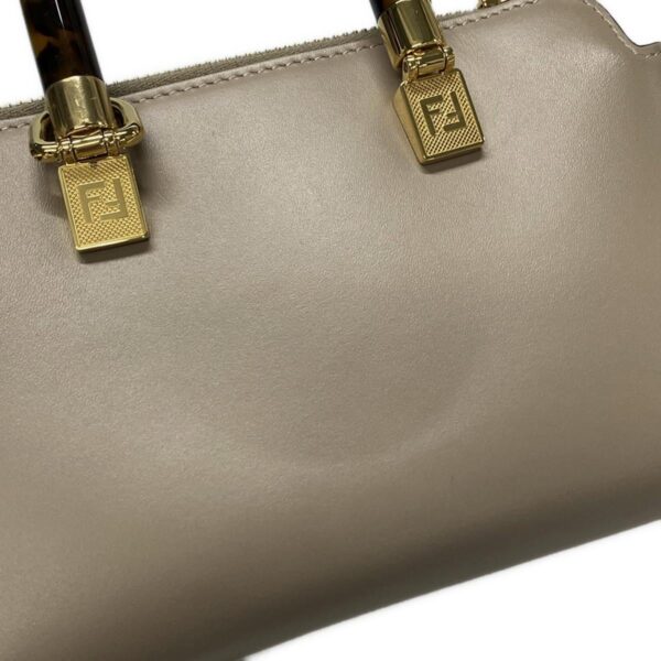 38451790 18 Fendi Mini Visible Handbag Leather Gray Beige