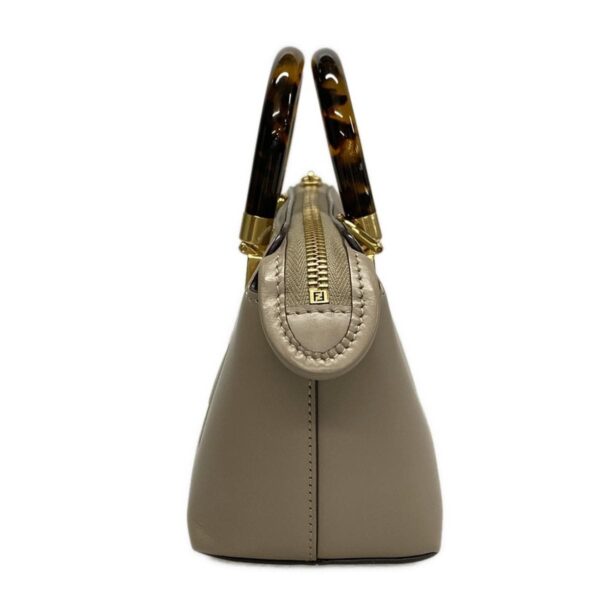 38451790 4 Fendi Mini Visible Handbag Leather Gray Beige