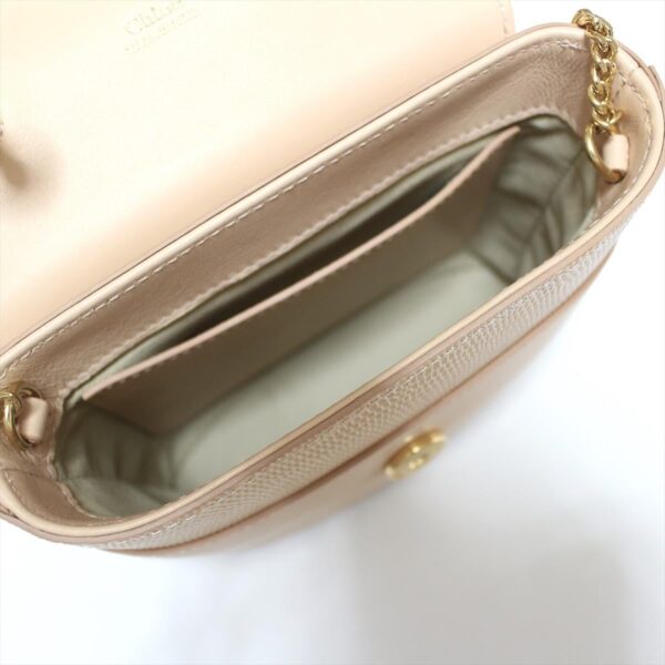 38451861 7 Chloe Abbey Lock Handbag Chain Shoulder Leather Pink Beige