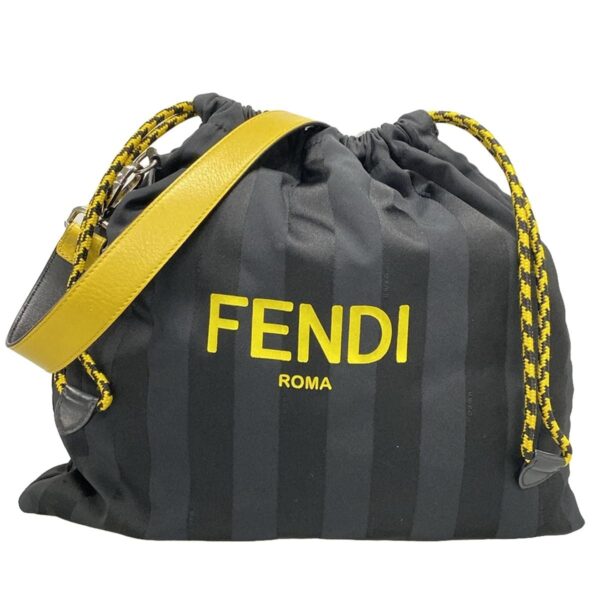 38451935 1 Fendi Pekan Shoulder Bag Removable Shoulder Strap Black Yellow