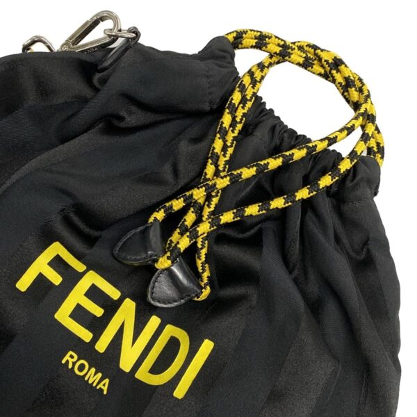 38451935 16 Fendi Pekan Shoulder Bag Removable Shoulder Strap Black Yellow