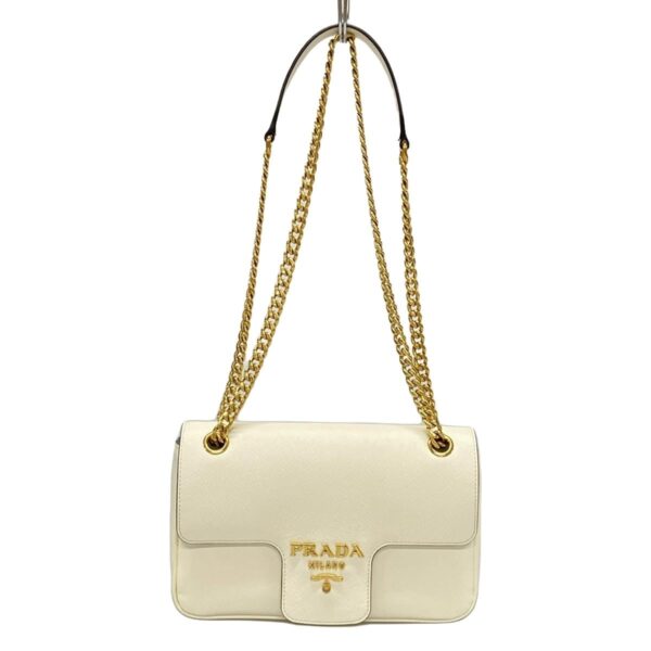 38452081 1 Prada Shoulder Bag Chain Shoulder Leather White