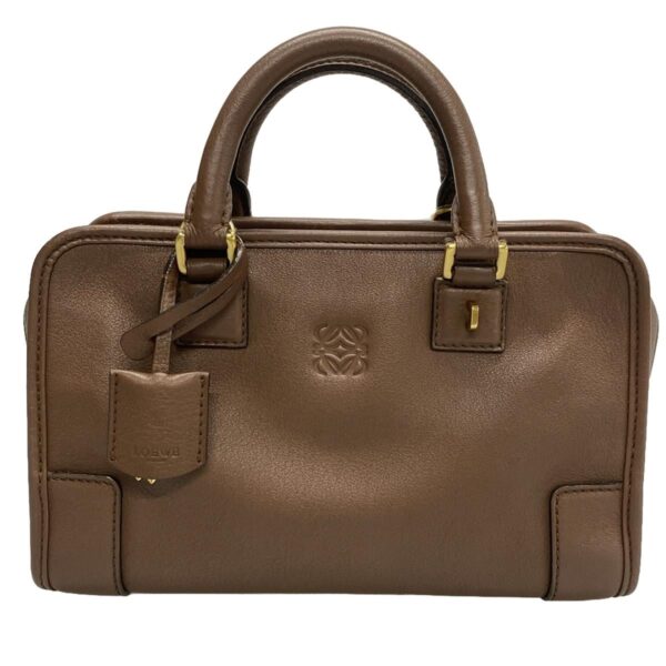 38452101 1 Loewe Amazona 23 Handbag Initial Engraved Leather Brown