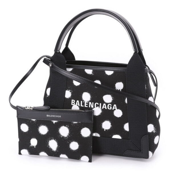 390346 2101y 109701 Balenciaga Navy Cabas XS Tote Bag Black