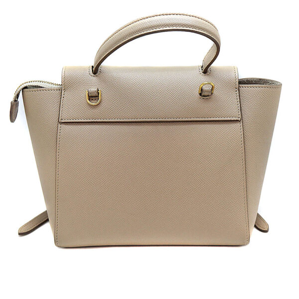 4080 2 Celine Belt Nano 2WAY Leather Bag Beige