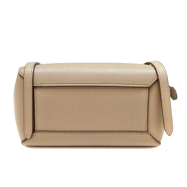 4080 5 Celine Belt Nano 2WAY Leather Bag Beige