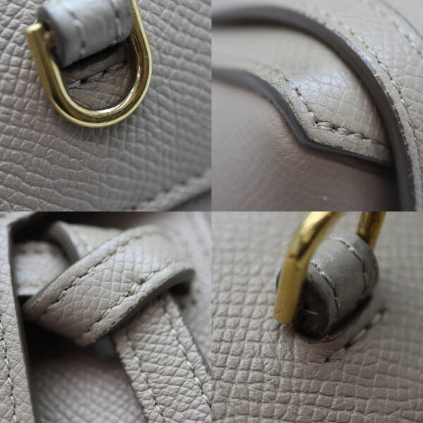 4080 6 Celine Belt Nano 2WAY Leather Bag Beige