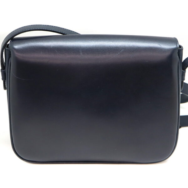 4324 2 Celine Horseshoe Shoulder Bag Calf Leather Navy