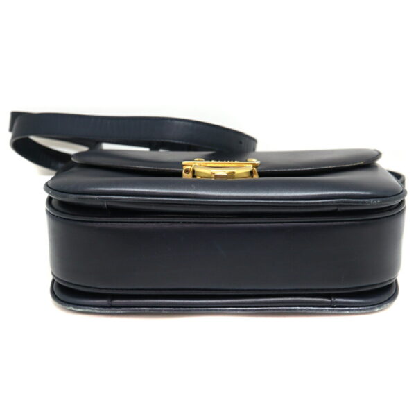 4324 5 Celine Horseshoe Shoulder Bag Calf Leather Navy