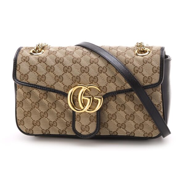 443497 hvkeg 977201 Gucci GG Marmont Leather Shoulder Bag Beige