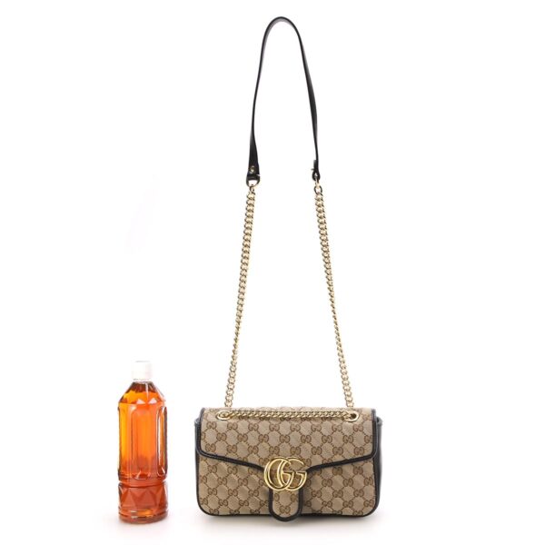 443497 hvkeg 977203 Gucci GG Marmont Leather Shoulder Bag Beige