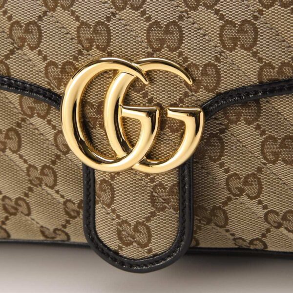 443497 hvkeg 977208 Gucci GG Marmont Leather Shoulder Bag Beige