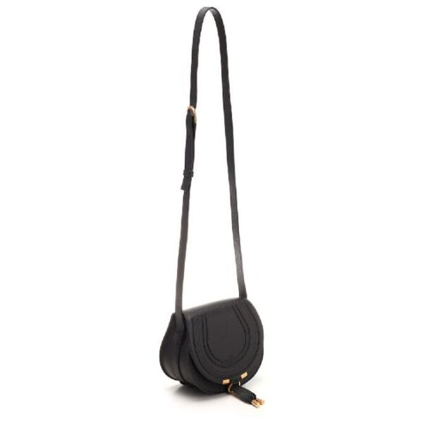 446 Chloe Marcie Small Saddle Bag Black