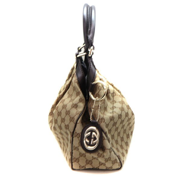 4471 4 Gucci Handbag GG Canvas Leather Beige Brown