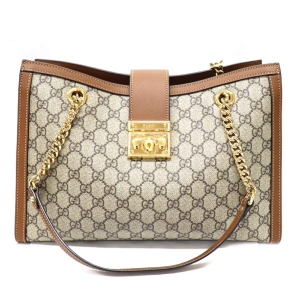 4607 1 Gucci Tote Bag Leather Brown