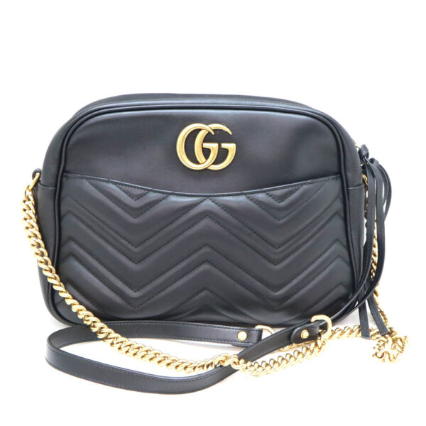 4925 1 Gucci GG Marmont Shoulder Bag Leather Black