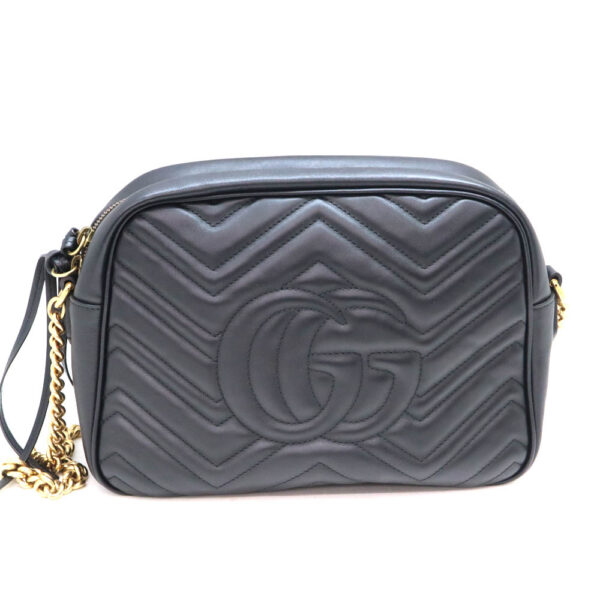 4925 2 Gucci GG Marmont Shoulder Bag Leather Black