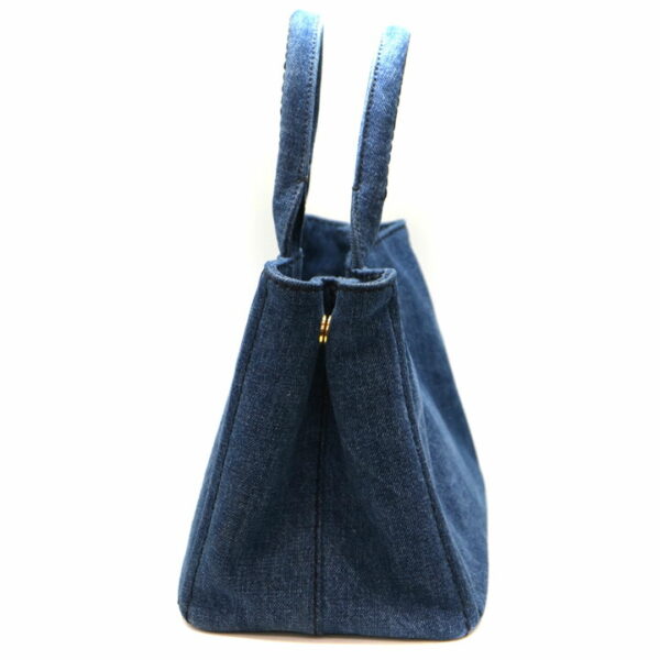 5264 3 Prada Kanapa Mini Denim Tote Bag Denim Blue