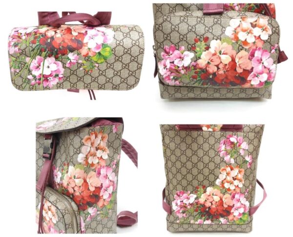 OLYMPUS DIGITAL CAMERA Gucci Backpack GG Blooms Flower Print Antique Rose